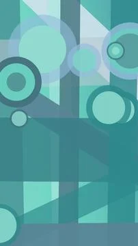 Overlapping translucent rectangles, triangles, and circular accents create .. Stockillustratie