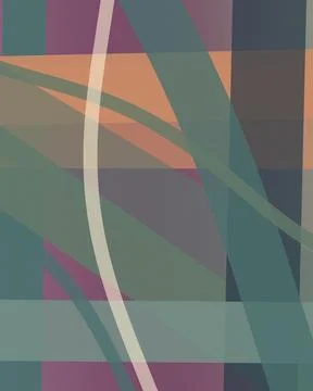 Overlapping translucent ribbons and angular panels form a sophisticated abs.. Stock Illustration
