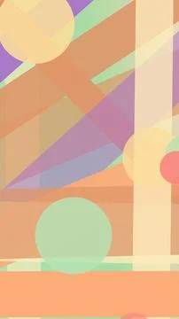 Overlapping translucent shapes, circles, bands, and angled forms combine pe.. Stock Illustration