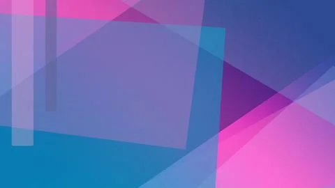Overlapping translucent shapes in purple and blue with pink highlights form.. Stock Illustration