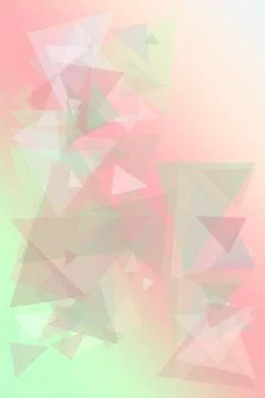 Overlapping translucent triangles in pink, mint, and cream tones create a s.. Stock-Illustration