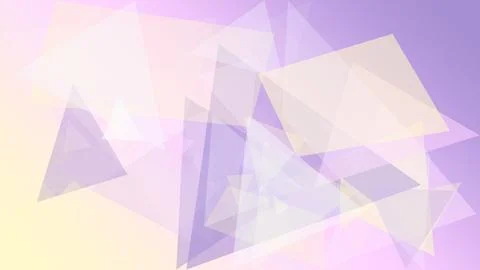 Overlapping translucent triangles in pink, purple, and cream create a soft .. Illustrazione stock