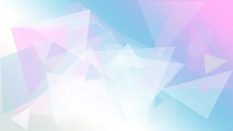 Overlapping translucent triangles in sky blue, soft pink, and lavender crea.. Illustrazione stock