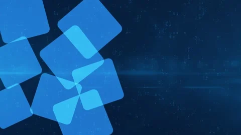 Overlapping Transparent Blue Rounded Square Geometric Background animation 4k Vidéo 345233082