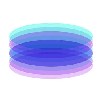 Overlapping transparent oval shapes creating abstract color gradients Stock Illustration