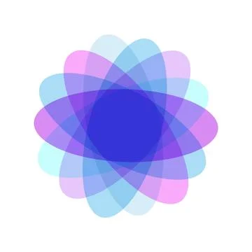 Overlapping transparent shapes creating abstract geometric pattern 스톡 일러스트