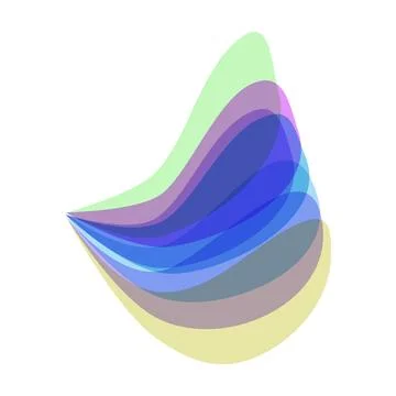 Overlapping transparent shapes creating fluid abstract movement Illustrazione stock