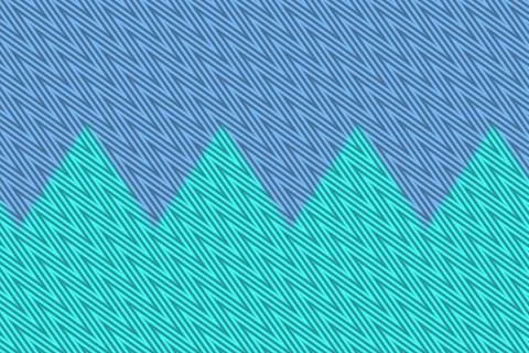 Overlapping turquoise triangular forms rise against a textured blue background Stock Illustration