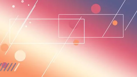 Overlapping UI-style rectangles float with glowing dots and streaking lines.. Stock Illustration