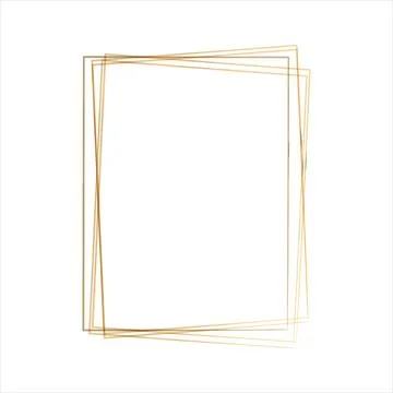 Overlapping watercolor golden rectangular frames Stock Illustration