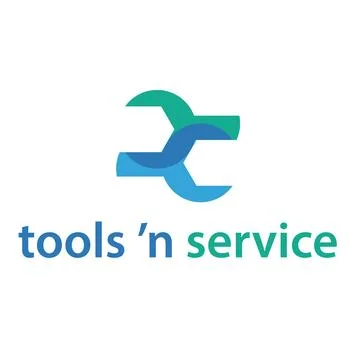 Overlapping wrench tool design logo Stock Illustration