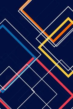 Overlapping zigzag borders in orange, white, and red sweep across a dark bl.. Stock Illustration