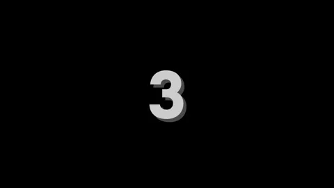Overlay animation of white numbers counting down from three to zero Stock Footage 288269704
