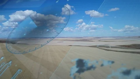 Overlay appearing, translucent blue HUD ... | Stock Video | Pond5
