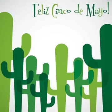 Overlay cactus Cinco de Mayo card in vector format. Stock Illustration