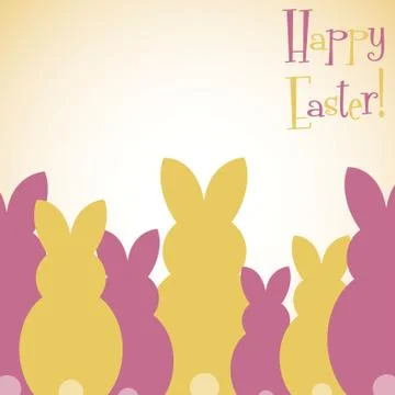 Overlay Easter bunny card in vector format. Stock Illustration