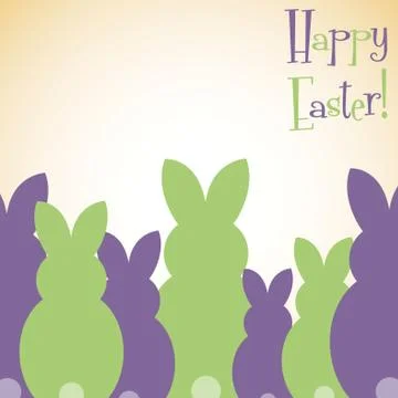 Overlay Easter bunny card in vector format. Stockillustratie