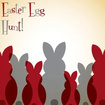 Overlay Easter bunny card in vector format. 库存插图
