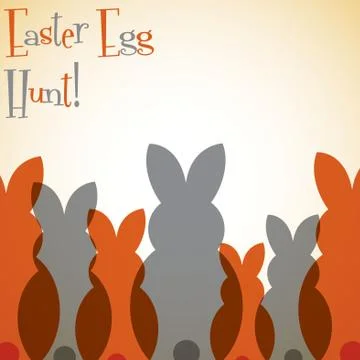 Overlay Easter bunny card in vector format. Stock Illustration