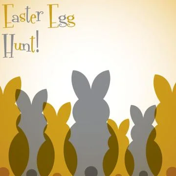 Overlay Easter bunny card in vector format. Stock Illustration
