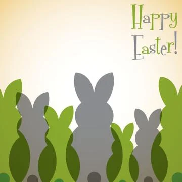Overlay Easter bunny card in vector format. Stock Illustration