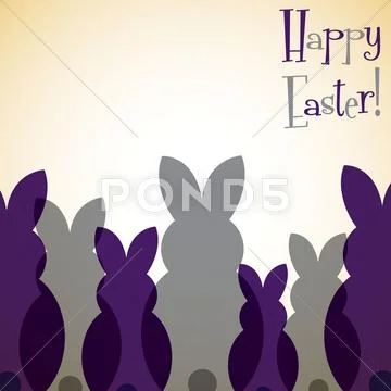 Overlay Easter bunny card in vector format. Ilustraciones de archivo