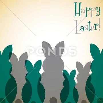 Overlay Easter bunny card in vector format. Стоковая иллюстрация