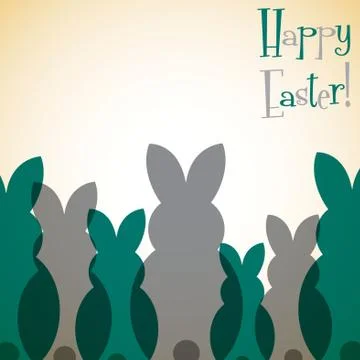 Overlay Easter bunny card in vector format. Stock Illustration