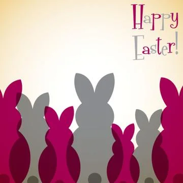 Overlay Easter bunny card in vector format. Illustrazione stock