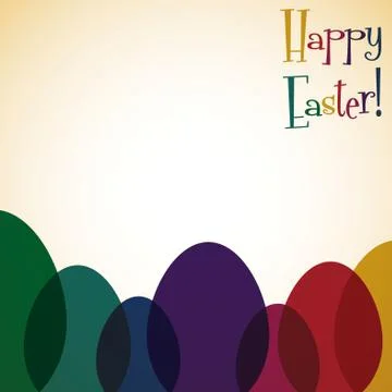 Overlay Easter egg card in vector format. Stock Illustration