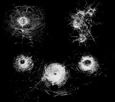 Overlay the effect of glass damage. Split glass on a black background. A crac Foto stock