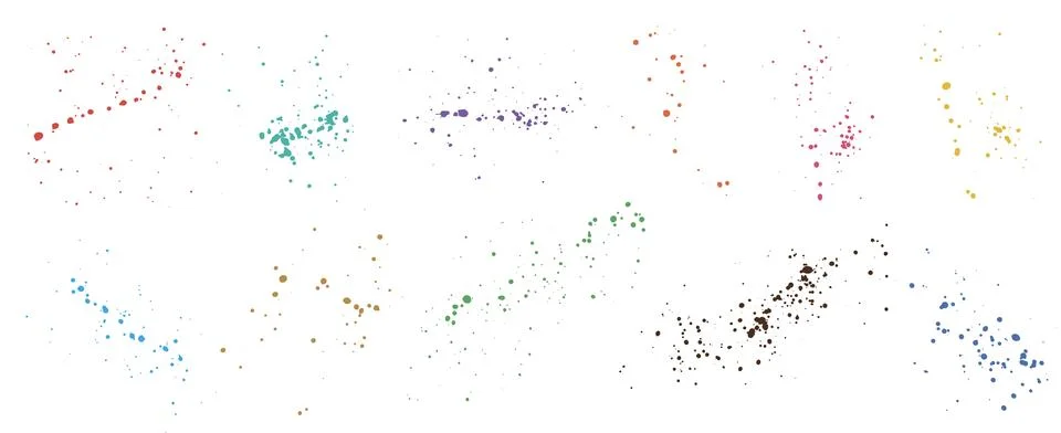 Overlay, elements of paint ink splatter, set. Vector illustration Stock Illustration