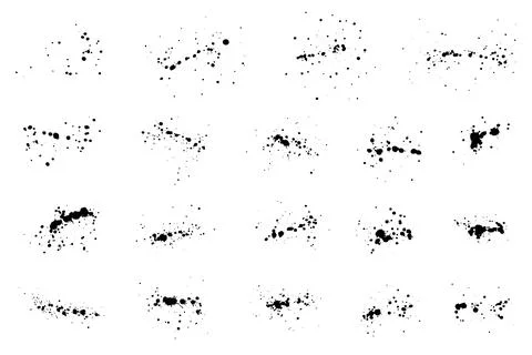 Overlay, elements of paint ink splatter, set. Vector illustration Stock Illustration