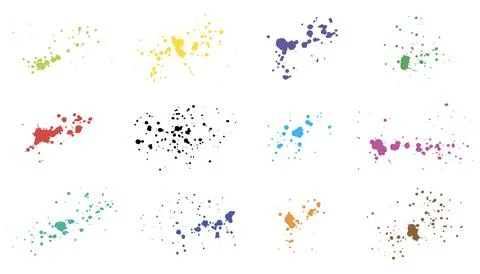 Overlay, elements of paint ink splatter, set. Vector illustration 스톡 일러스트
