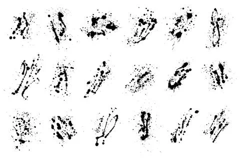 Overlay, elements of paint ink splatter, set. Vector illustration Illustrazione stock