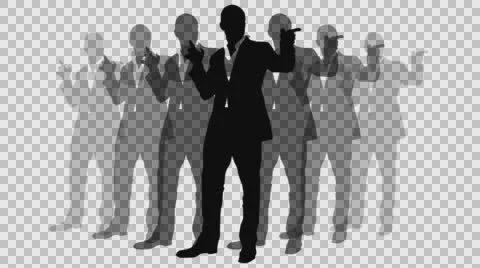 Overlay Glitch Animation with a cool standing silhoutte Stock Footage 64657091
