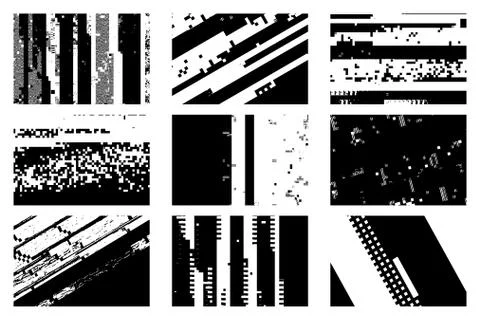 Overlay Glitch Texture Set Stock Illustration