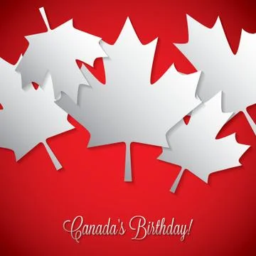 Overlay leaf Canada Day card in vector format. Stock Illustration