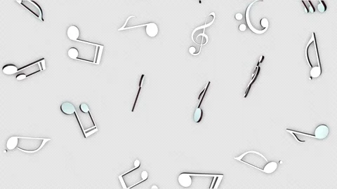 Overlay Musical Notes Animation on Alpha Channel, Loop Stock Footage 281603404