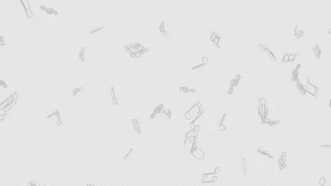 Overlay Musical Notes Animation on Alpha Channel, Loop 库存影片 303468847