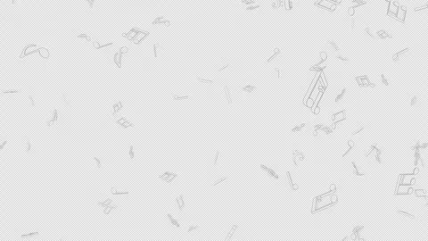 Overlay Musical Notes Animation on Alpha Channel, Loop 库存影片 304920532