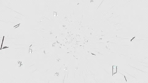 Overlay Musical Notes Animation on Alpha Channel, Loop Stockbeeldmateriaal 305829240