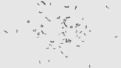 Overlay Musical Notes Animation on Alpha Channel, Loop Stockbeeldmateriaal 306436612