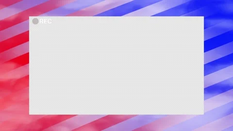 Overlay screen with red and blue stripes and recording indicator Stockbeeldmateriaal 327503008