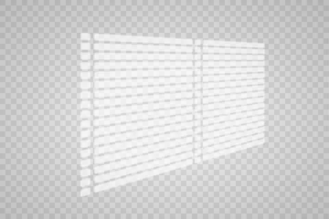 Overlay shadow effect. Transparent overlay window and blinds shadow. Realistic Illustrazione stock