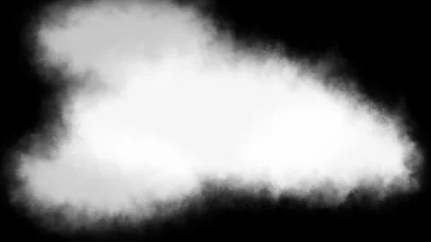 Overlay soft, fluffy white cloud contrasts sharply against a black background Видео 295469916
