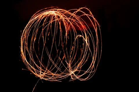 Overlay sparkler ball frame. Magic insulated gold Christmas holiday backgroun Stock Photos