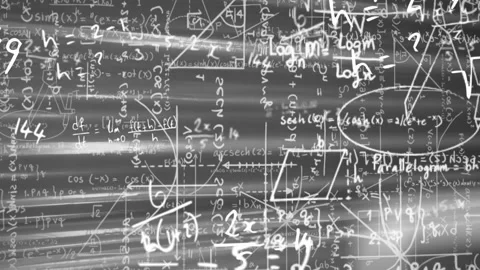 Overlay starting with floating equations, sliding streaks carrying formulas Stock Footage 310151083