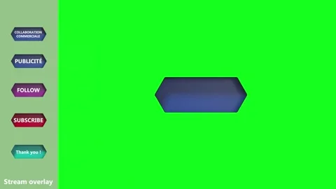 Overlay for stream, mini information message - 3d render on green screen Stock Footage 346130084