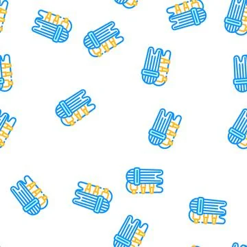 Overlays cricket game equipment vector seamless pattern Stock Illustration